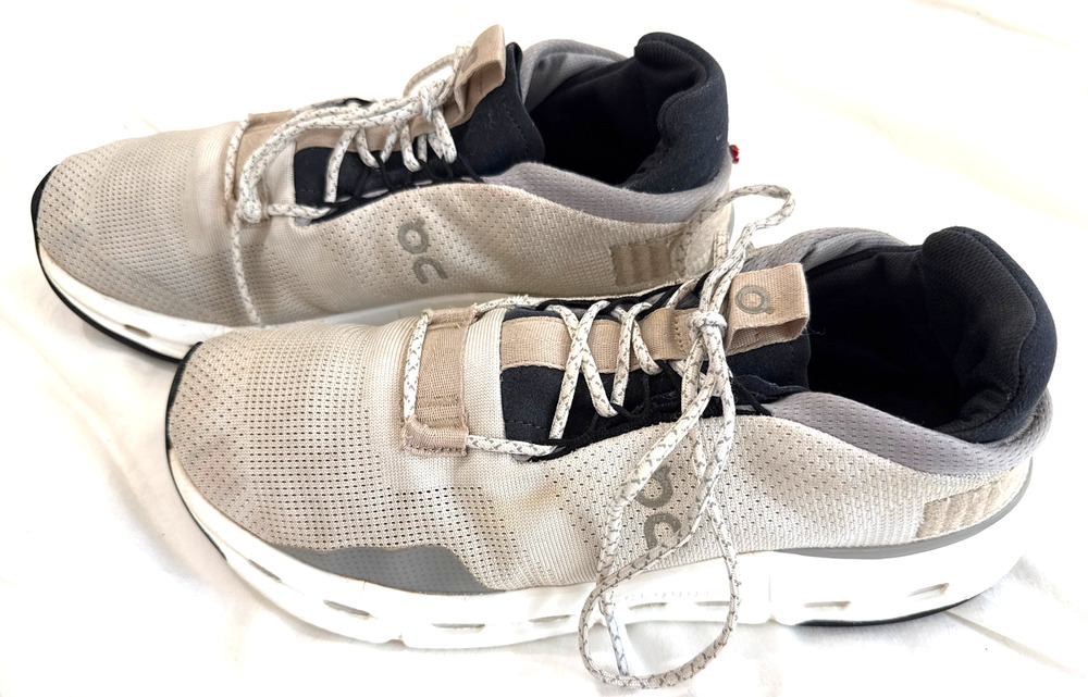 On Cloudnova Sneakers Men's 9.5 Beige Running Walking Athletic Shoes CloudTec